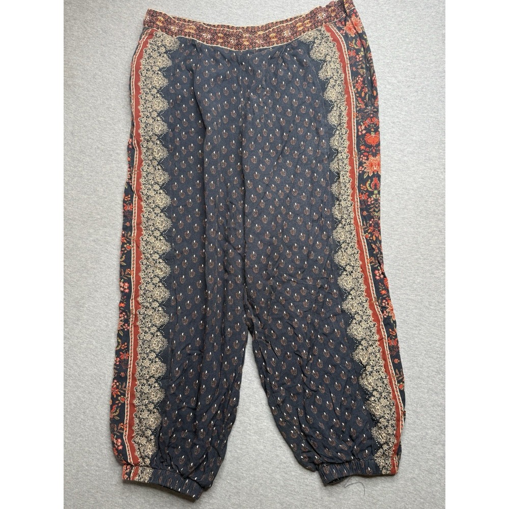 Farm Rio Anthropologie Teresita Strawberry Rayon Joggers Size XL Petite